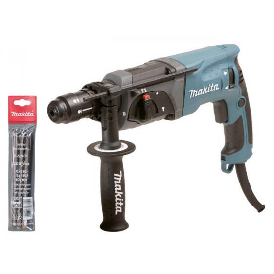 Перфоратор MAKITA HR 2470 FT в чем. + Набор буров SDS-Plus MAKITA 3 шт.