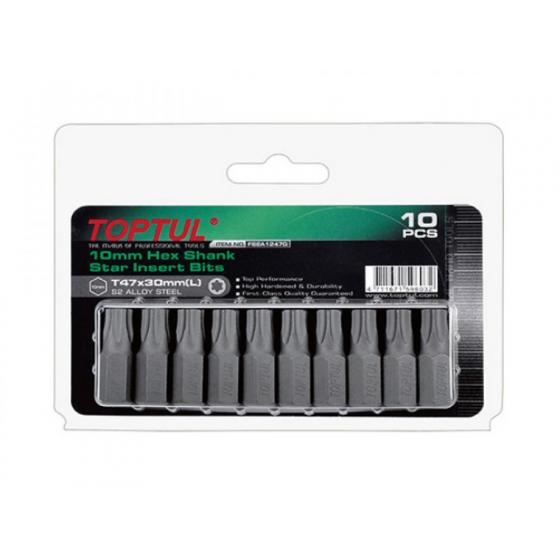 Насадка TORX T25 30мм 10шт блистер TOPTUL (FSEA1225G)