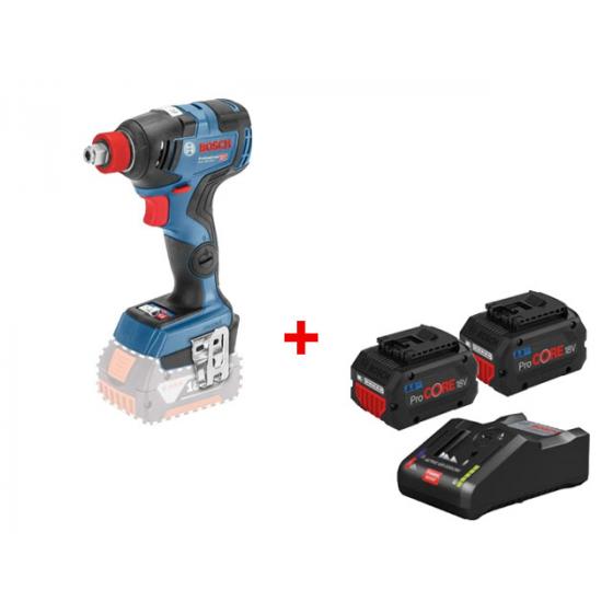 Аккум. ударный гайковерт BOSCH GDX 18V-200 C в кор. +  Аккумулятор ProCORE18 V 2 шт. + ЗУ GAL 18V-16 (18.0 В, БЕЗ АККУМУЛЯТОРА, посадочн. квадрат 1/2,
