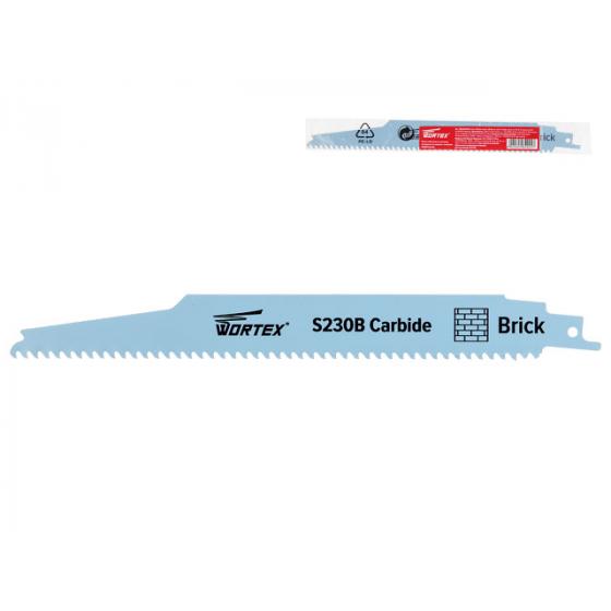 Пилка сабельная по металлу, по дереву и по дереву с гвоздями S230B (1 шт.) WORTEX (пропил для демонтажных работ, Carbide Technology, шлифованные зубья)