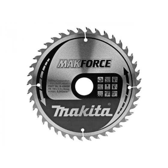 Диск пильный 190х30 мм 40 зуб. по дереву MAKFORCE MAKITA