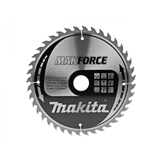 Диск пильный 210х30 мм 40 зуб. по дереву MAKFORCE MAKITA (твердоспл. зуб)