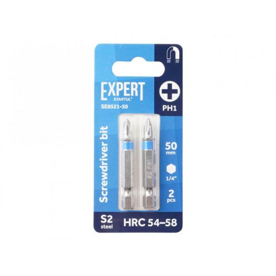 Насадка крестообразная PH1 50мм  2шт EXPERT STARTUL (SE8521-50) (бита Phillips магнитная)