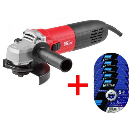 Одноручная углошлифмашина WORTEX AG 1213-3 E