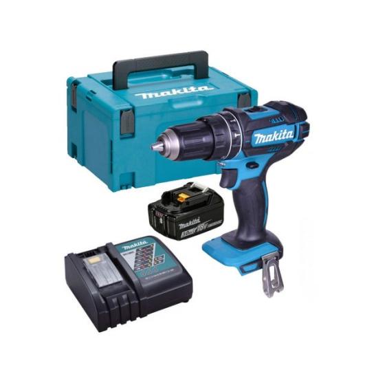 Аккум. ударная дрель-шуруповерт MAKITA DHP 482 Z MAKPAC + АКЦИЯ (1 аккумулятор, зарядное) (18.0 В, БЕЗ АККУМУЛЯТОРА, 2 скор., 62 Нм, шурупы до 13 мм, 