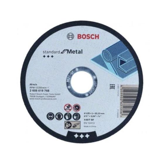 Круг отрезной 125х1.0x22.2 мм для металла Standard for Metal BOSCH ( 125х1.0x22.2 мм, прямой)