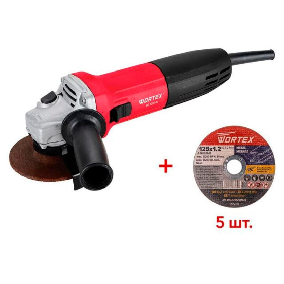 Одноручная углошлифмашина WORTEX AG 1207-6