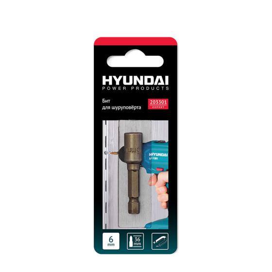 Бит магнитный для шуруповерта шестигранный ключ HYUNDAI 6х36mm 203301