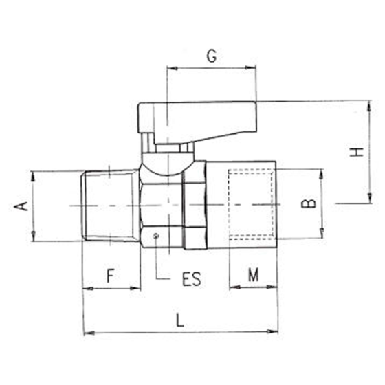 Кран комбинированный Aignep 0631000002, наружная резьба R1/4", внутренняя G1/8"