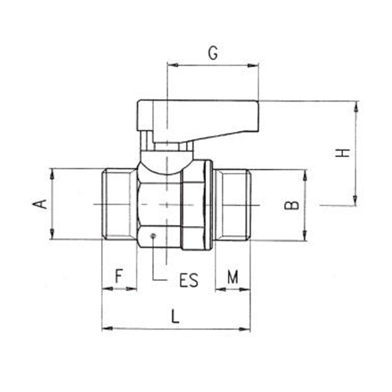 Кран Aignep 0642000003, с параллельной наружной резьбой G1/4"→G1/4"