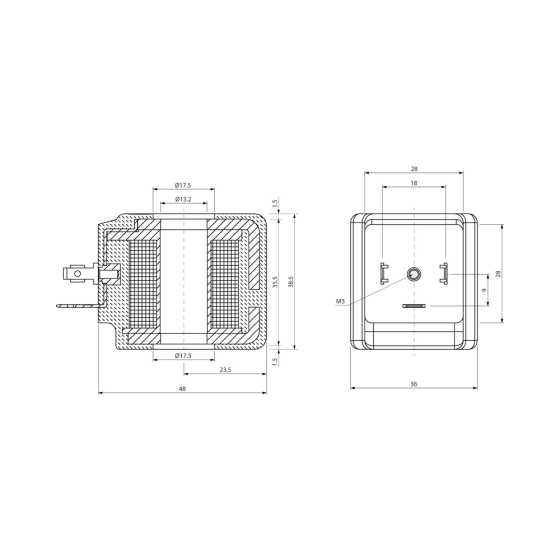 Катушка электромагнитная (соленоид) Aignep SOL21220AC000, 220V, 31 Вт