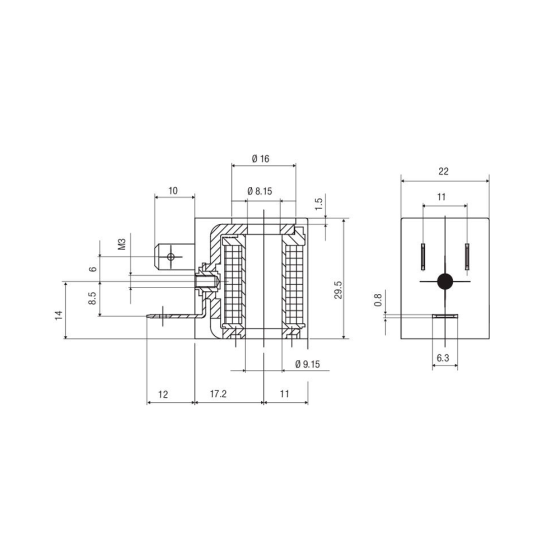 Катушка электромагнитная (соленоид) AIGNEP 24V DC 2W [SOL01024C3000]