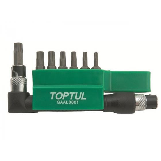 Набор бит "TORX" 1/4" Т10-Т40 30мм 8шт TOPTUL (GAAL0801)