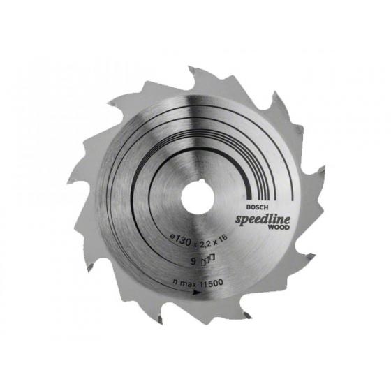 Диск пильный 130х16 мм 9 зуб. по дереву SPEEDLINE WOOD BOSCH