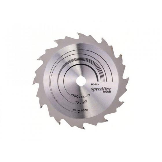 Диск пильный 160х16 мм 12 зуб. по дереву SPEEDLINE WOOD BOSCH (переменный зуб)