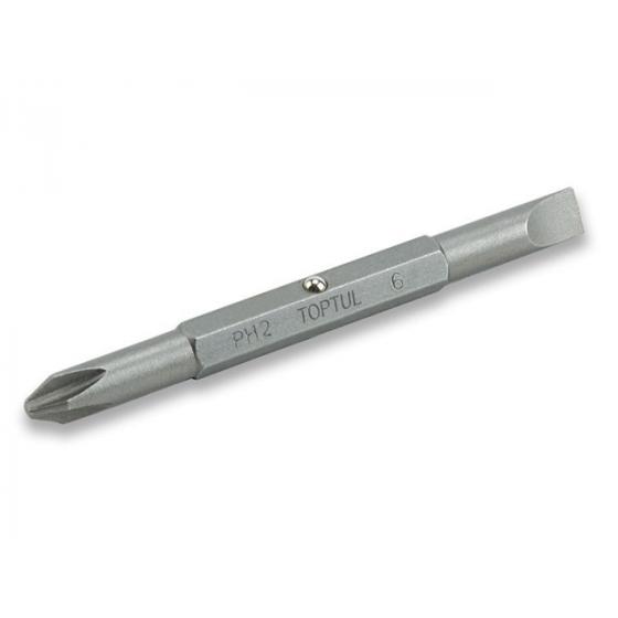 Насадка двухсторонняя PH2/SL6mm 75мм TOPTUL (FKAA0206)