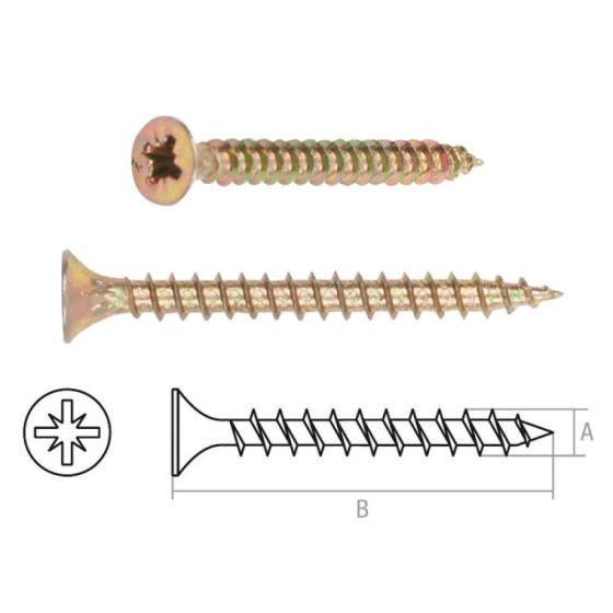 Шуруп универсальный 2.5х12 мм желтый цинк (2000 шт в карт. уп.) STARFIX