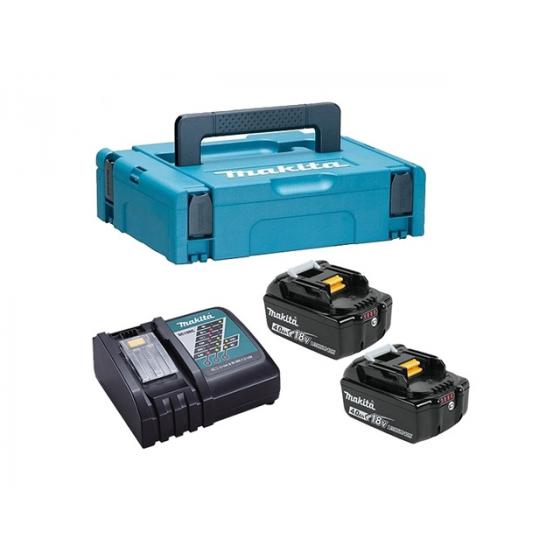Комплект аккумулятор LXT 18.0 В BL1840B 2 шт. + зарядное устройство DC18RC в кейсе (Набор BL1840B 18V 4,0 Ah 2 шт. + DC18RC) (MAKITA)