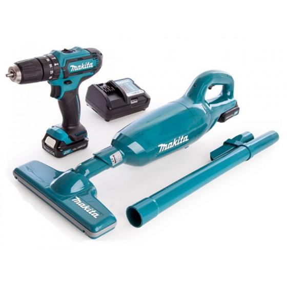 Аккум. дрель-шуруповерт MAKITA DF 331 DWYE в кор. + пылесос CL106FDZ (10.8 В, 2 акк., 1.5 А/ч Li-Ion, 2 скор., 30 Нм, шурупы до 8 мм)