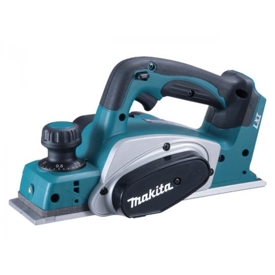 Аккум. рубанок MAKITA LXT DKP 180 Z в кор. (18.0 В, БЕЗ АККУМУЛЯТОРА, 14.000 об/мин, ширина: 82 мм, макс.глубина: 2,5 мм, 3,4 кг.)