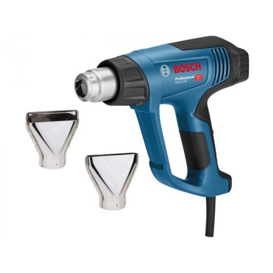 Термовоздуходувка BOSCH GHG 23-66 в чем. + набор сопл (2300 Вт, 10 скор., 50-660 °С, плавн. рег., с доп. ЖКИ дисплей)