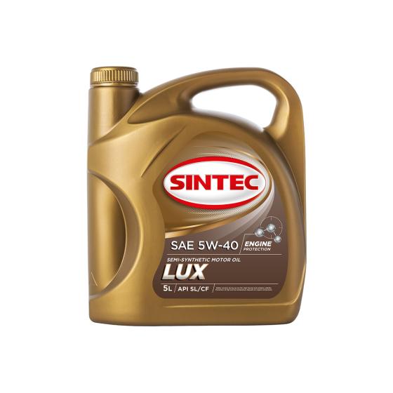 Масло SINTEC Люкс SAE 5W-40 API SL/CF канистра 5л/Motor oil 5l can