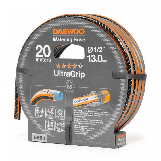 Шланг поливочный 1/2 " (13мм) DAEWOO UltraGrip 20 метров