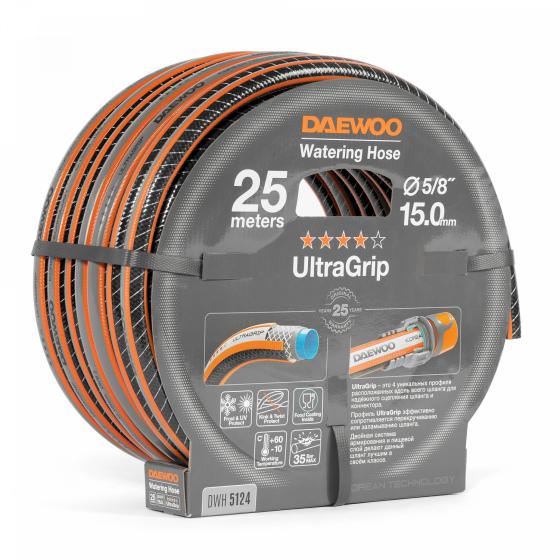 Шланг поливочный 5/8 " (15мм) DAEWOO UltraGrip 25 метров