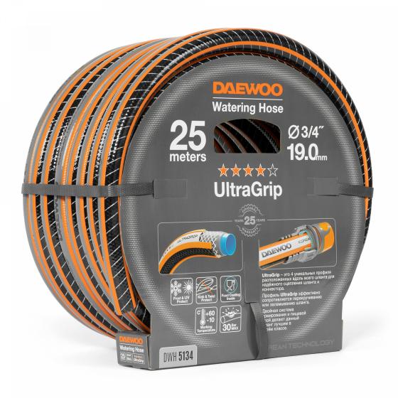 Шланг поливочный 3/4 " (19мм) DAEWOO UltraGrip 25 метров