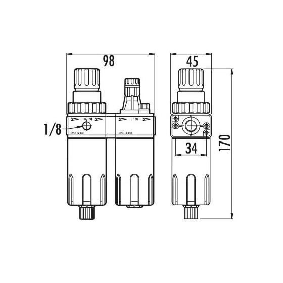 Блок подготовки воздуха FRL-180 G1/4" GAV (Италия)