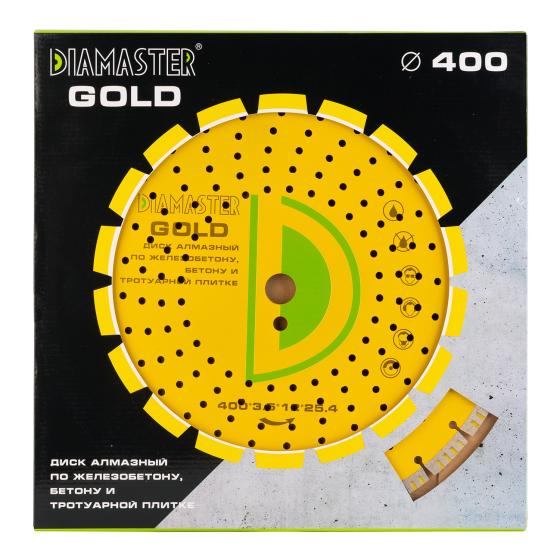 Диск сегментный турбо GOLD д.400*25,4+ (*4,0*12)мм | 26z/железобетон/wet DIAMASTER