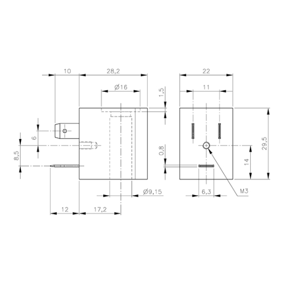 Катушка 22мм, 24VDC, 3W/125мА [MA 22 24DC]