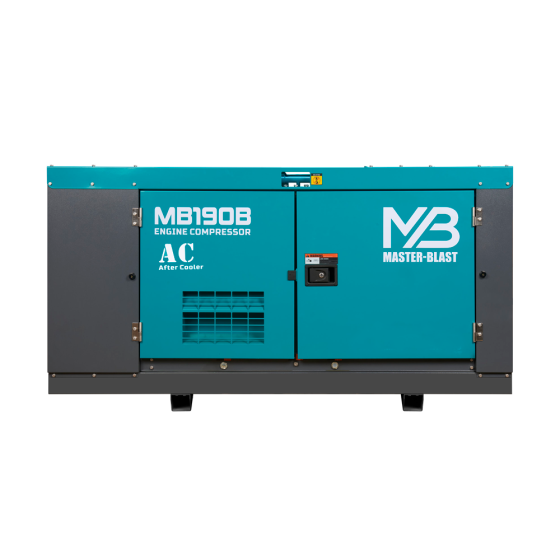 Винтовой дизельный компрессор Master Blast MB-190B-7+АС с осушителем, на раме