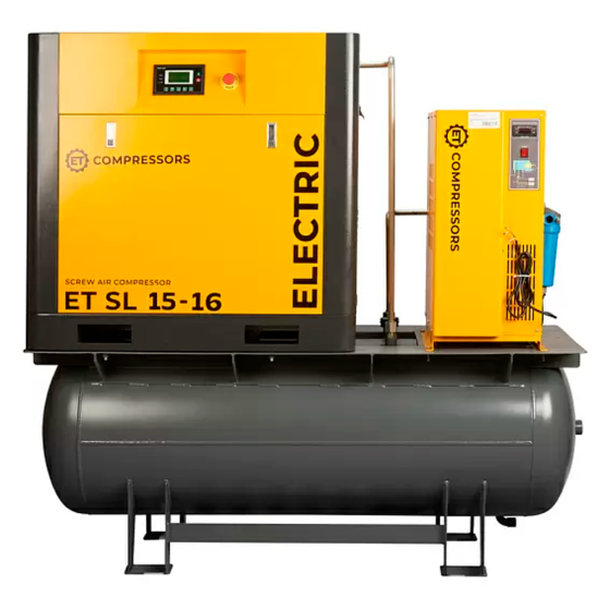 Винтовой компрессор ET-Compressors SL 15-16-500 ES (IP55) на ресивере с осушителем