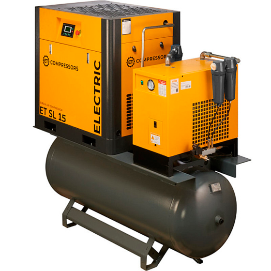 Винтовой компрессор ET-Compressors SL 15-10-500 ES (IP23) на ресивере с осушителем