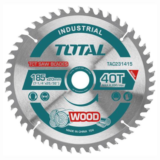 Диск пильный 185x20,0 мм 40 зубьев по дереву TOTAL TAC231415