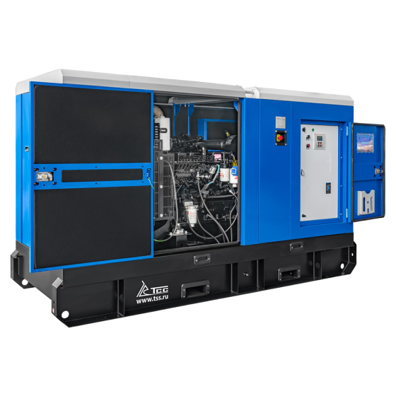 Дизельный генератор ТСС АД-80C-Т400-1РКМ15 в шумозащитном кожухе (генератор TSS-SA-80 SAE 3/11,5 (М1))